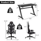 Bureau de style course en Z et chaise de jeu massante pour bureau à domicile