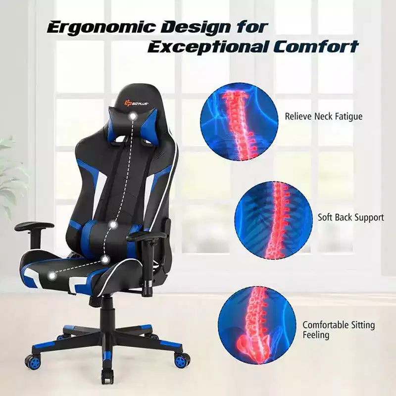 Bureau de style course en Z et chaise de jeu massante pour bureau à domicile