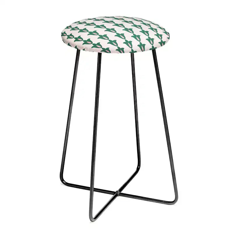 Maritza Lisa Retro Floral Counter Height Barstool - Deny Designs