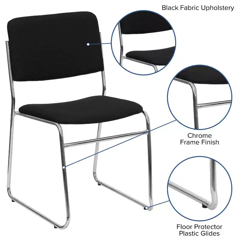 Lot de 4 chaises empilables de 227 kg de capacité
