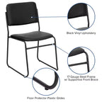 Lot de 4 chaises empilables de 227 kg de capacité