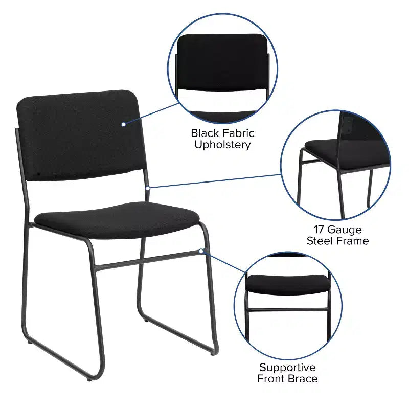 Lot de 4 chaises empilables de 227 kg de capacité