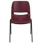 Lot de 4 chaises empilables ergonomiques avec coque, capacité de 399 kg