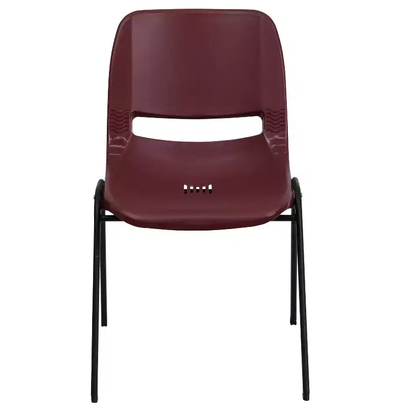 Lot de 4 chaises empilables ergonomiques avec coque, capacité de 399 kg
