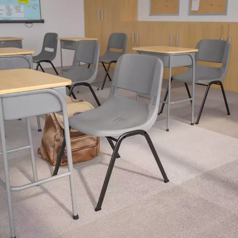 Lot de 4 chaises empilables ergonomiques avec coque, capacité de 399 kg