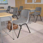 Lot de 4 chaises empilables ergonomiques avec coque, capacité de 399 kg