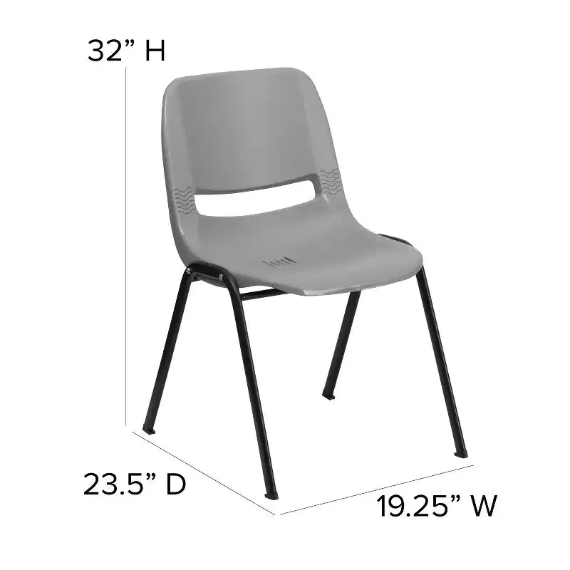Lot de 4 chaises empilables ergonomiques avec coque, capacité de 399 kg