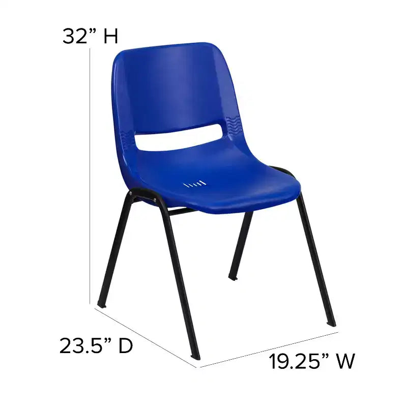 Lot de 4 chaises empilables ergonomiques avec coque, capacité de 399 kg