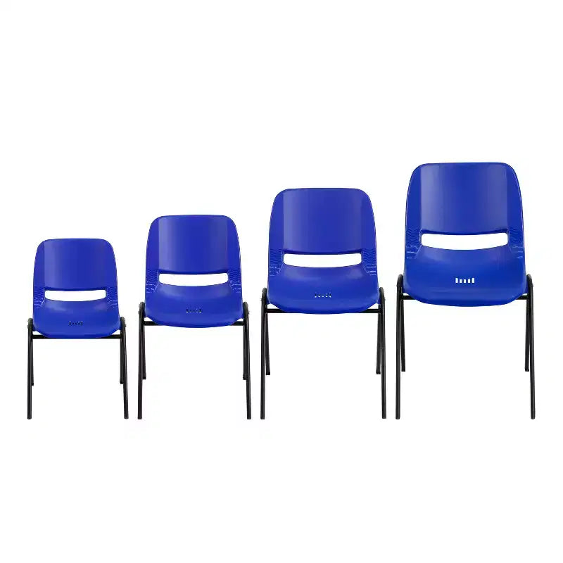 Lot de 4 chaises empilables ergonomiques avec coque, capacité de 399 kg