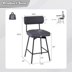 Tabouret de bar pivotant rembourré (lot de 4) de 63,5 cm