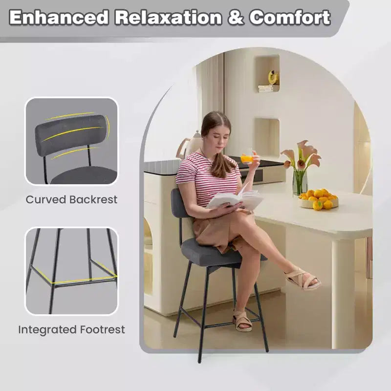 Tabouret de bar pivotant rembourré (lot de 4) de 63,5 cm