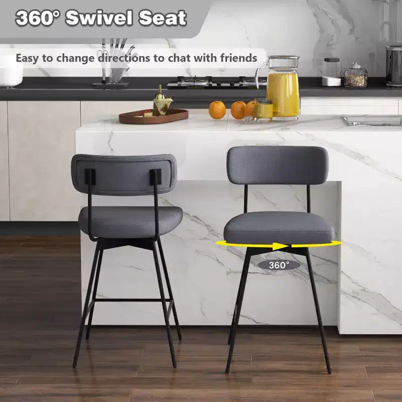 Tabouret de bar pivotant rembourré (lot de 4) de 63,5 cm