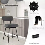 Tabouret de bar pivotant rembourré (lot de 4) de 63,5 cm