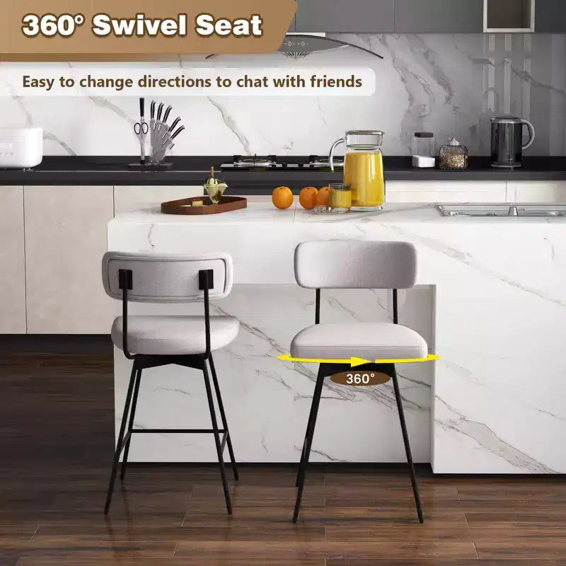 Tabouret de bar pivotant rembourré (lot de 4) de 63,5 cm