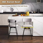 Tabouret de bar pivotant rembourré (lot de 4) de 63,5 cm