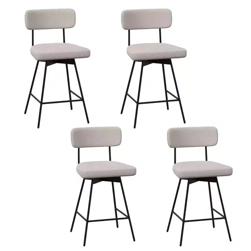 Costway 25 Upholstered Swivel Bar Stool Set of 4 with Padded Seat & Backrest Metal Frame Beige/Gray