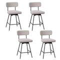 Costway 25 Upholstered Swivel Bar Stool Set of 4 with Padded Seat & Backrest Metal Frame Beige/Gray