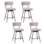 Costway 25 Upholstered Swivel Bar Stool Set of 4 with Padded Seat & Backrest Metal Frame Beige/Gray