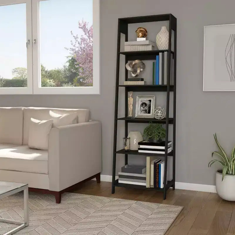 Étagère bibliothèque à 5 niveaux de style échelle