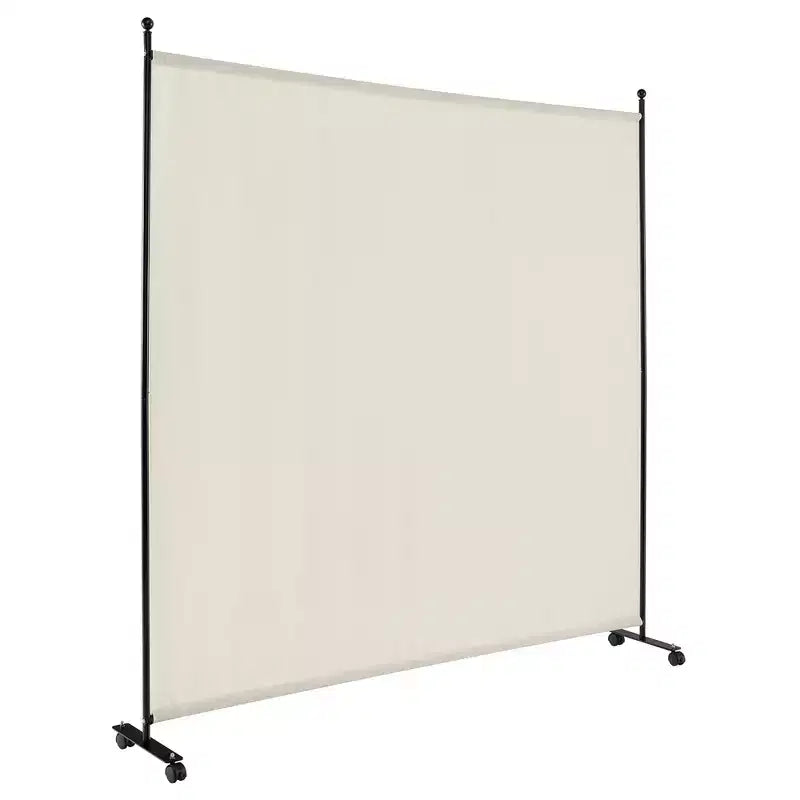 Paravent simple de 6 pieds avec roulettes, cloison en tissu à roulettes, écran d'intimité